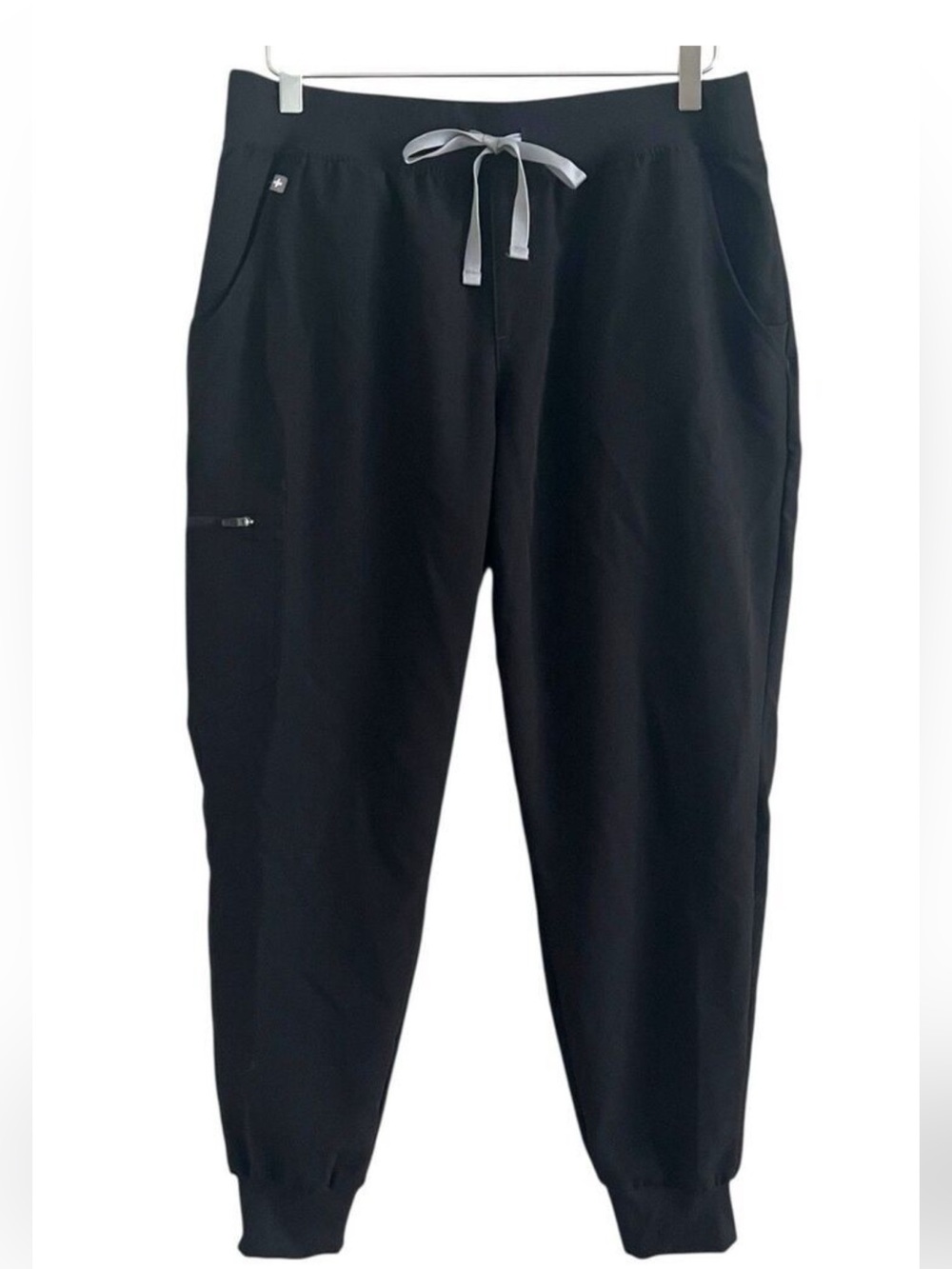 Figs Zamora Jogger Scrub Pants womens L Petite LP Black Nurse Doctor Hospital